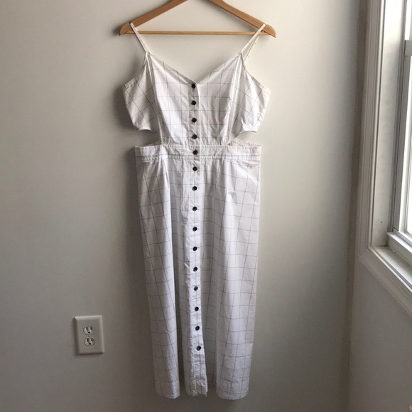 Madewell Dresses & Skirts - Madewell Cami Cut out windowpane midi dress